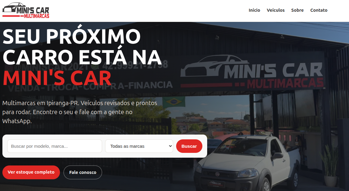 Sistema e Site Miniscar